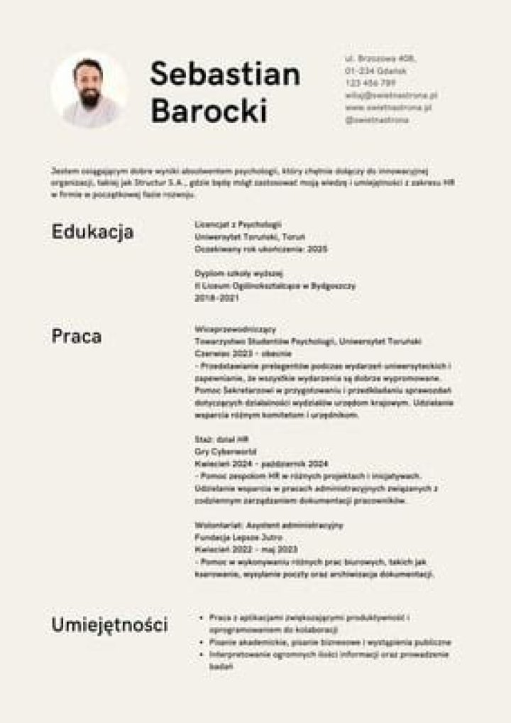 20 szablonów profesjonalnych CV